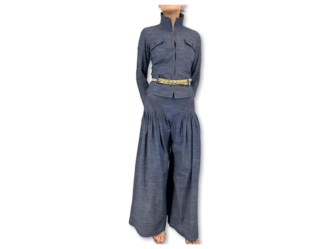 Chanel Completo in denim per l'estate 2003 Blu Blu navy Blu chiaro Blu scuro Silver hardware - vista 5