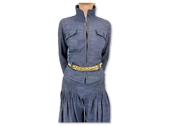 Chanel Completo in denim per l'estate 2003 Blu Blu navy Blu chiaro Blu scuro Silver hardware - vista 6