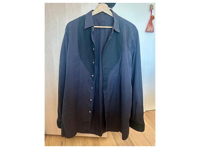 Camicia Louis Vuitton in cotone blu navy Taglia L - vista 2