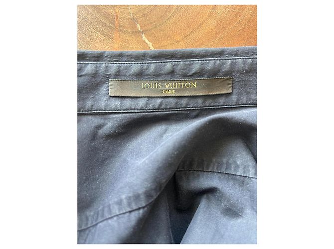 Camicia Louis Vuitton in cotone blu navy Taglia L - vista 3