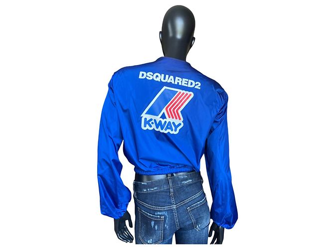 Dsquared2 K-Way Slim Jacke blau Polyamid - Ansicht 3