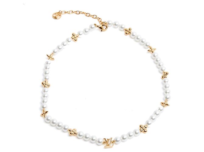 Collana Louis Vuitton 2025 My LV Pearl perle eleganti collana corta dorata Nuova D'oro - vista 2