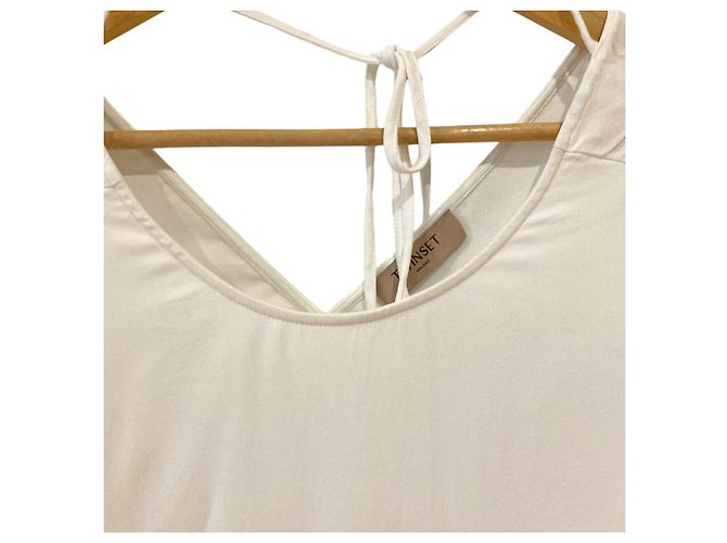 Autre Marque Twinest Satinbluse mit Spitze Weiß - Ansicht 5