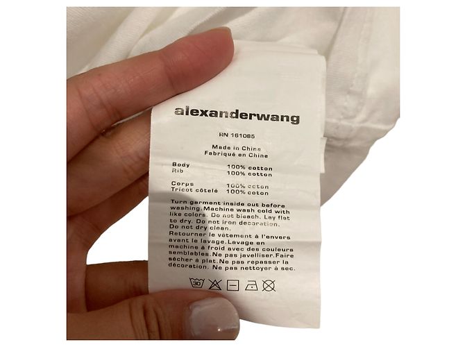 Camiseta con logo puff de Alexander Wang en jersey de algodón M Blanco - vista 6