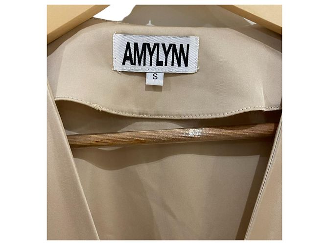 Autre Marque AMY LYNN Langarm-Midi-Wickelkleid S Beige - Ansicht 3