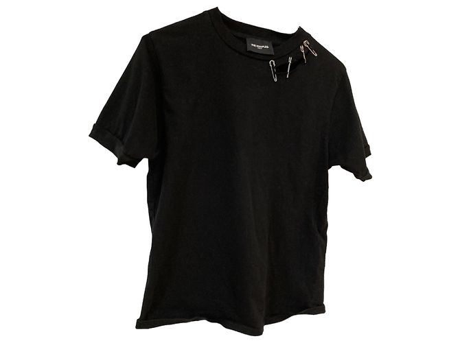 The Kooples Camiseta de algodón negra con pines S Negro - vista 5