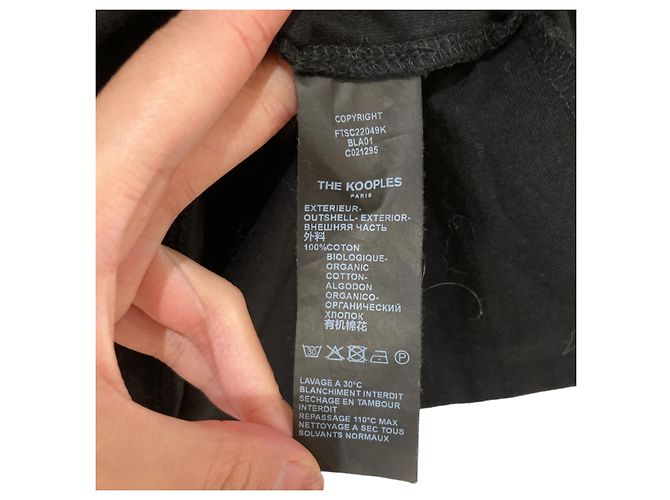 The Kooples Camiseta de algodón negra con pines S Negro - vista 8