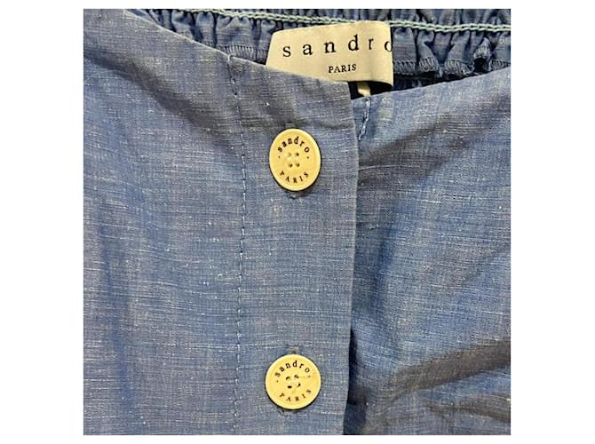 Camicia a maniche puff SANDRO Blu - vista 4