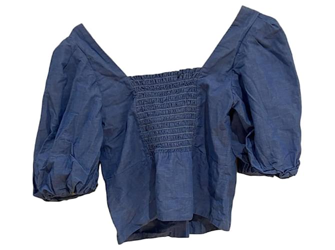 Camicia a maniche puff SANDRO Blu - vista 5