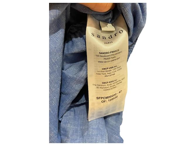 Camicia a maniche puff SANDRO Blu - vista 6