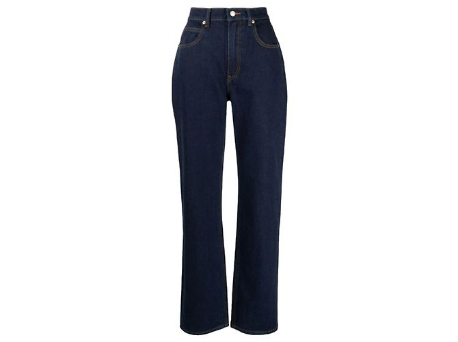 Mid-Rise Straight-Leg-Jeans aus Denim von Alexander Wang US 28 Marineblau - Ansicht 2