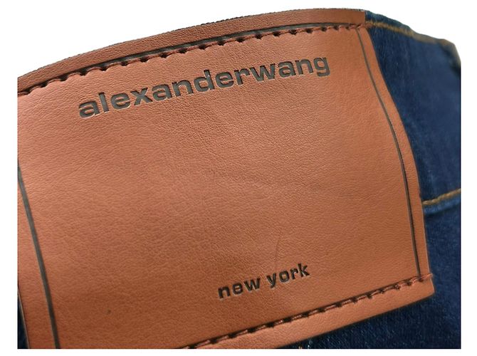 Mid-Rise Straight-Leg-Jeans aus Denim von Alexander Wang US 28 Marineblau - Ansicht 4
