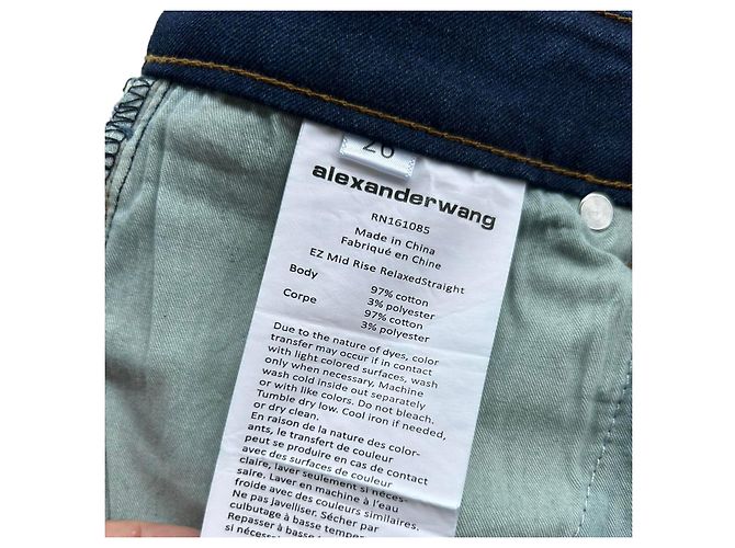Mid-Rise Straight-Leg-Jeans aus Denim von Alexander Wang US 28 Marineblau - Ansicht 7