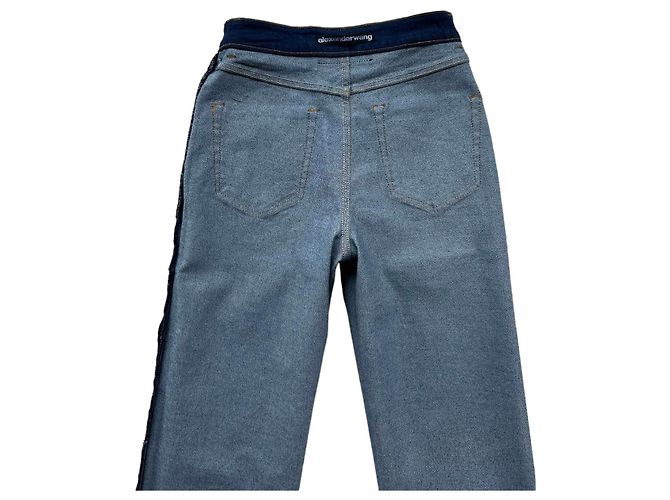 Mid-Rise Straight-Leg-Jeans aus Denim von Alexander Wang US 28 Marineblau - Ansicht 9