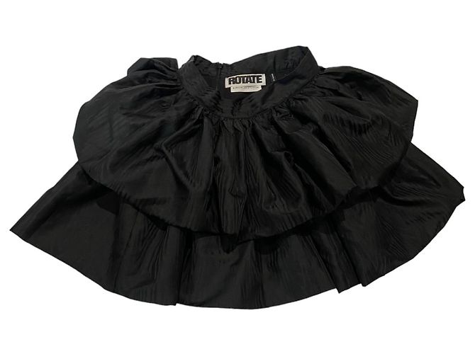 FALDA MINI RUFFLE CARMINA MOIRÉ EN NEGRO M ROTATE BIRGER CHRISTENSEN - vista 7