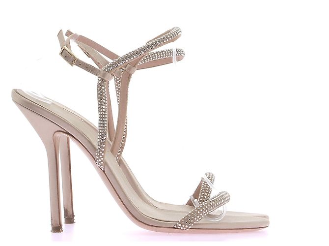 Giorgio Armani Tacchi beige con strass Marrone - vista 5