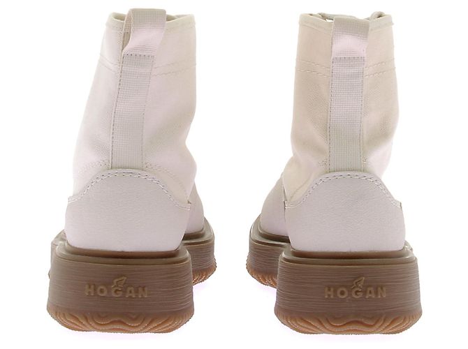 Stivaletti Hogan in pelle con lacci kaki Cachi - vista 5