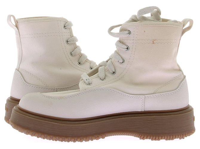 Stivaletti Hogan in pelle con lacci kaki Cachi - vista 8