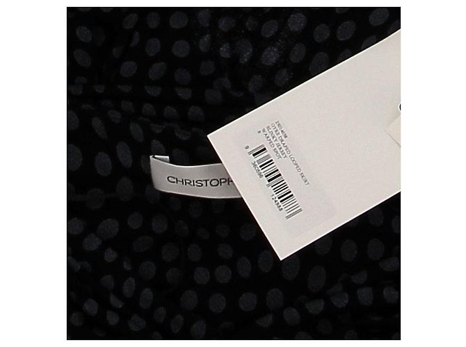 Autre Marque CHRISTOPHER ESBER Schwarzer Midirock mit Punkten und Schlitz - Ansicht 6