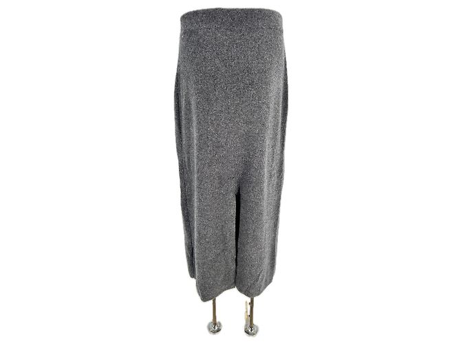 Falda larga de lana gris Massimo Dutti - vista 2