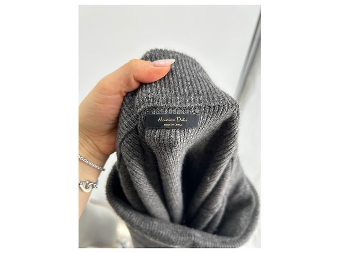 Falda larga de lana gris Massimo Dutti - vista 5