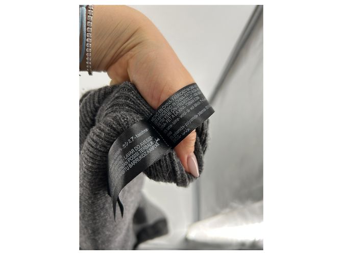 Falda larga de lana gris Massimo Dutti - vista 6