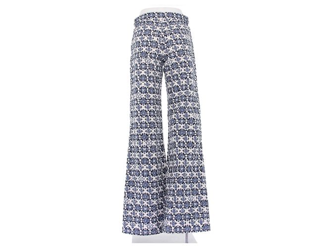 Louis Vuitton Schlaghose Blau Weiß Blumenmuster - Ansicht 2