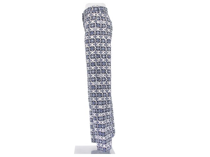 Louis Vuitton Schlaghose Blau Weiß Blumenmuster - Ansicht 4