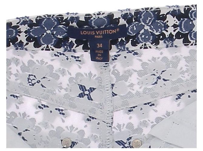 Louis Vuitton Schlaghose Blau Weiß Blumenmuster - Ansicht 5