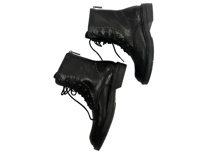 Autre Marque Botines de cuero Max Mara 39 Negro - vista 4