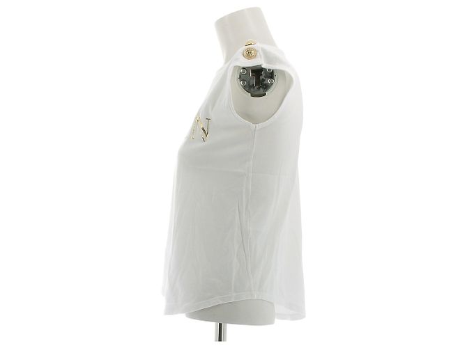 Canottiera Balmain bianca in cotone Bianco - vista 4