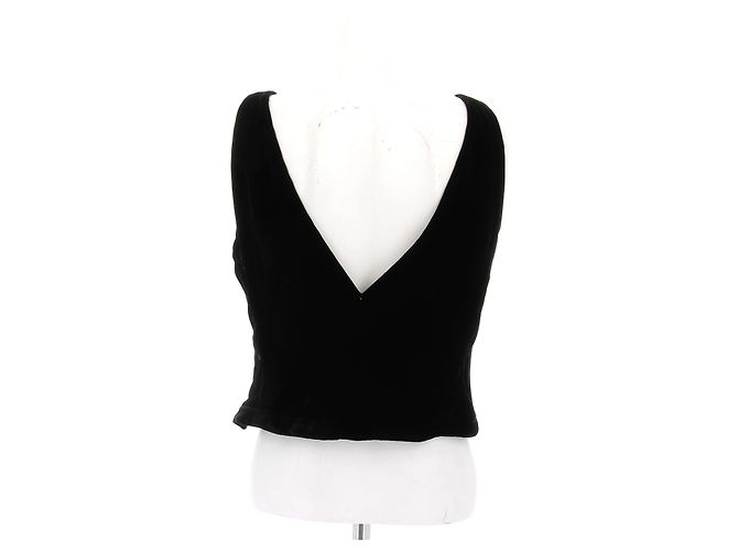 Top corto in velluto nero Giorgio Armani - vista 2