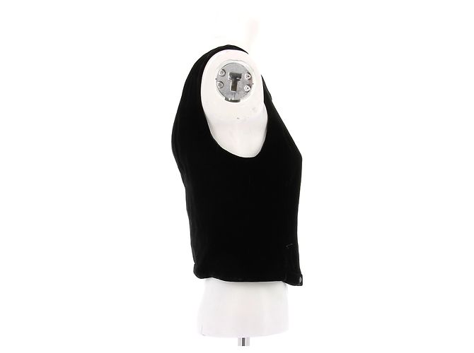 Top corto in velluto nero Giorgio Armani - vista 3