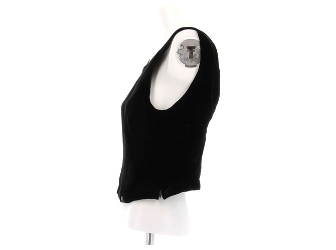 Top corto in velluto nero Giorgio Armani - vista 4