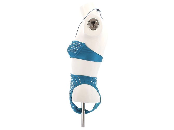 Autre Marque Bikini azul con strass - vista 3