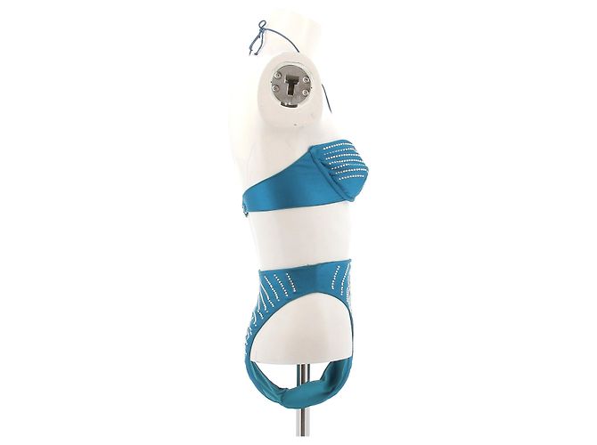 Autre Marque Bikini azul con strass - vista 4