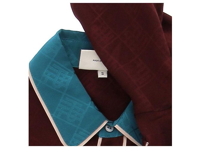 Pierre Louis Mascia Camisa de seda burdeos - vista 7