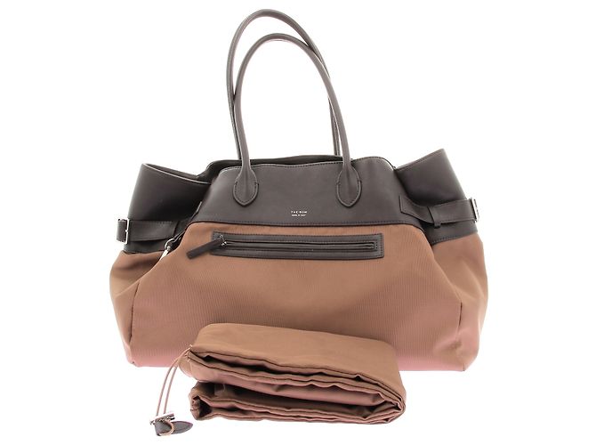 The row Borsa bimaterica "Margaux" Marrone - vista 7