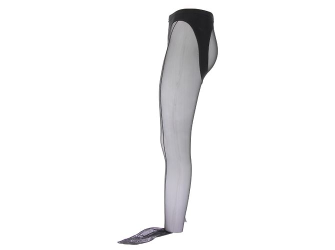 Thierry Mugler Schwarze transparente Strumpfhose - Ansicht 3
