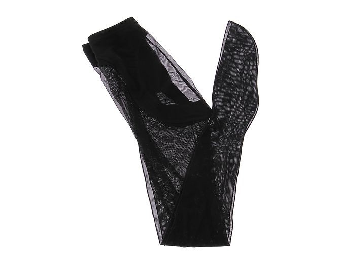 Thierry Mugler Schwarze transparente Strumpfhose - Ansicht 4