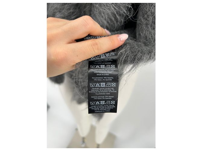 Autre Marque Sciarpa in lana di alpaca Grigio - vista 3