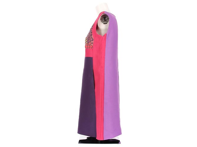 Alberta Ferretti Bicolor Kurzes Kleid mit Strass Pink - Ansicht 4