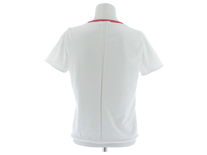 Camiseta blanca de algodón con cuello rojo The Row Blanco - vista 2