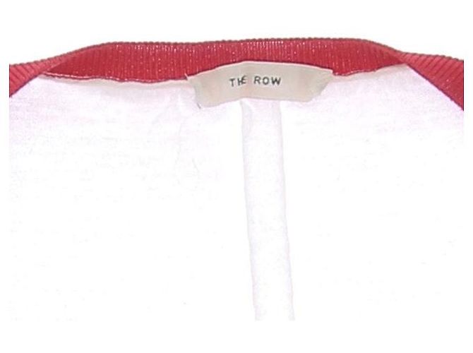 Camiseta blanca de algodón con cuello rojo The Row Blanco - vista 6