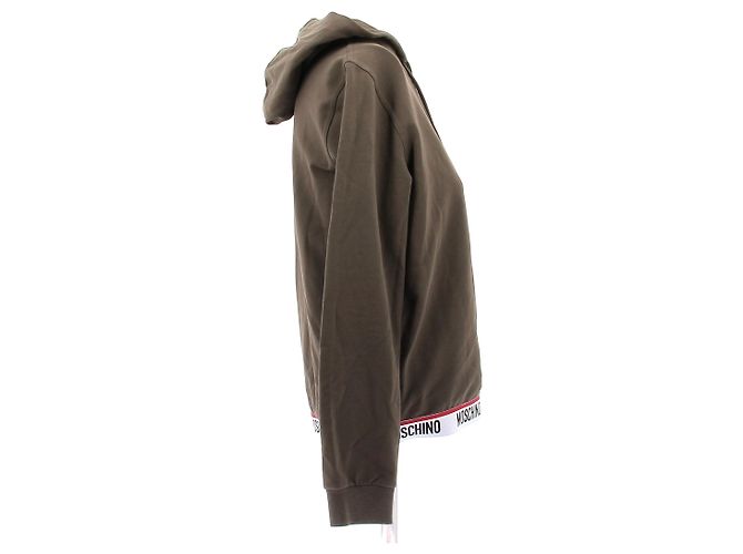 Moschino Moletom com zíper e capuz verde-oliva Caqui - vista 3