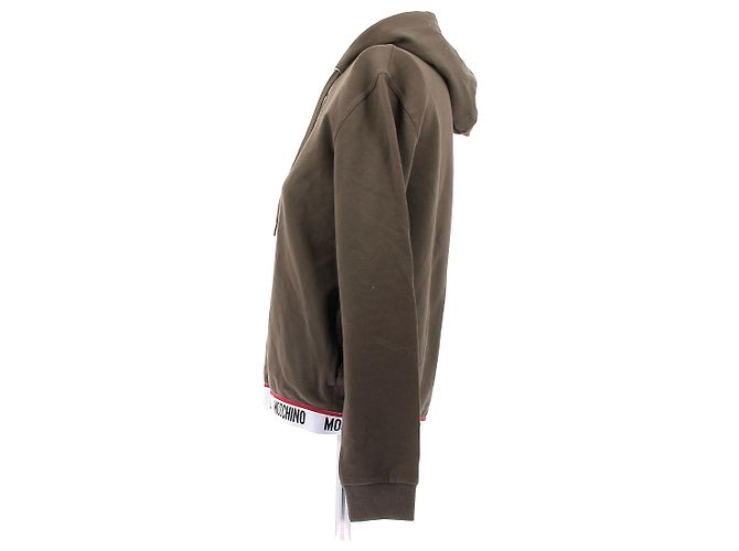 Moschino Moletom com zíper e capuz verde-oliva Caqui - vista 4