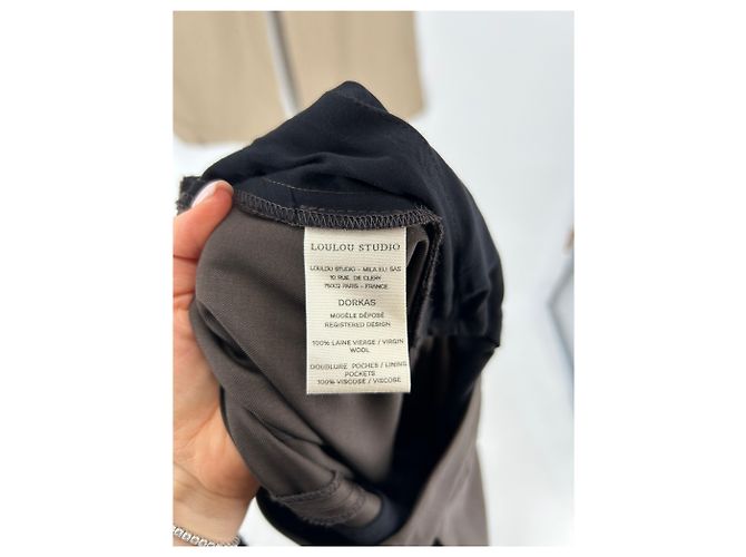 Autre Marque Pantalón de traje de lana "Dorkas" Castaño - vista 4