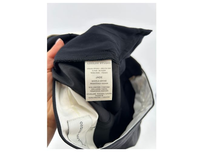 Autre Marque Calça de lã misturada "Jade" Preto - vista 4