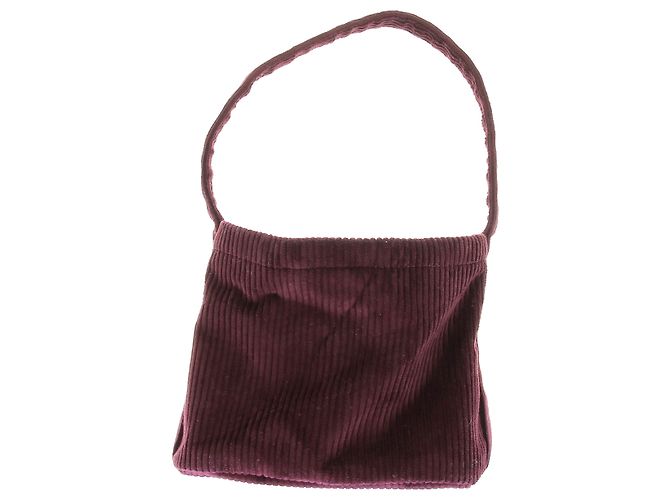Autre Marque Borsa a mano in velluto a coste Bordò - vista 2