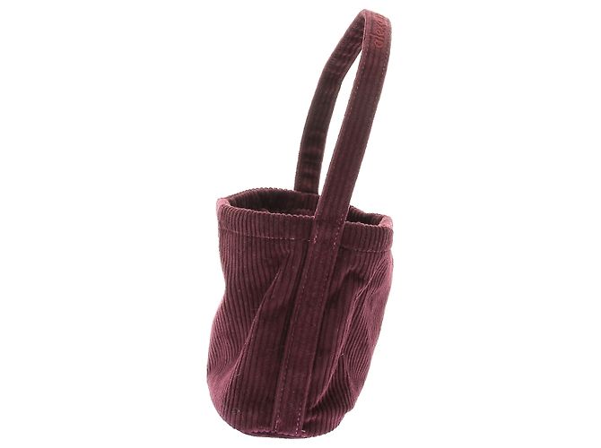 Autre Marque Borsa a mano in velluto a coste Bordò - vista 4